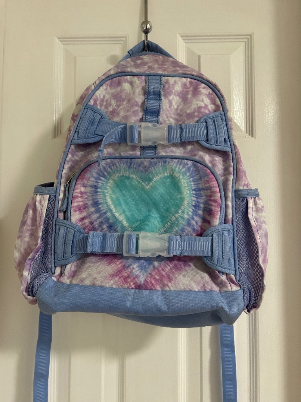 Pottery Barn Kids Lavender Heart Tie-Dye Mackenzie Backpack School Bag Blue Purp